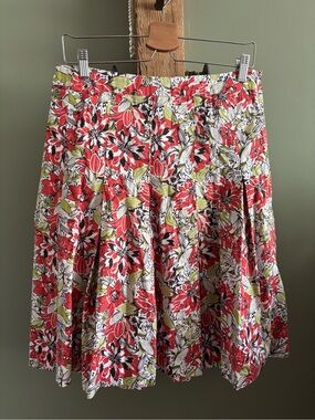 300.) 100% Cotton / W 16.5” - Floral A-Line Skirt